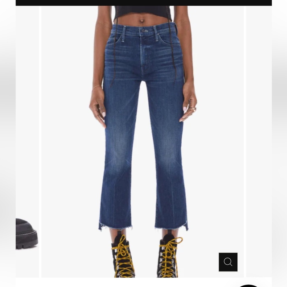 MOTHER Dark Blue Wide Leg Jeans